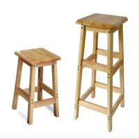 【藍色的熊】橡膠木實木古椅凳 45cm(實木椅凳 古椅 餐椅 高腳凳 凳子 營業用椅 椅頭 椅凳 餐椅 實木凳)