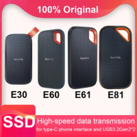 SanDisk SSD E30 E61 E81 Extreme PRO 4TB 2TB 1TB 480GB USB 3.2 Gen2*2 Type-A/C Portable External Solid State Drive NVME hard disk