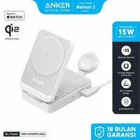 Anker MagGo 3-in-1 Charging Station, MagSafe Wireless Charger Stand,Qi2 Certified 15W Foldable Charg