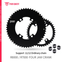 PASS QUEST 110BCD 2X Double Chainring 46-33T 48-35T 54-40T 56-42T for SHIMANO ULTEGRA 105 R7000 R8000 11S 12S 4 Bolt Chainring