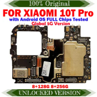 Original Unlocked MotherBoard for Xiaomi 10T Pro MainBoard Fully Tested Good Working Logic Board Circuits Plate for Mi 10t Pro