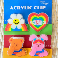 ส่งฟรี. Wiggle Acrylic Clip Set (2P) / ชุดคลิปหนีบ 2ชิ้น คลิปหนีบกระดาษ คลิปถุงขนม