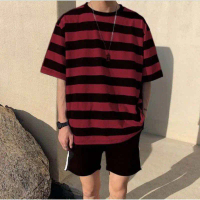 [C]Men's Top CT Shirt with Striped and Diagonal Patterns Latest T-shirt Channel T-shirt Channel Stri
