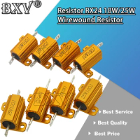 1PCS 10W 25W Aluminum Power Metal Shell Case Wirewound Resistor 0.01 ~ 30K 1 2 3 5 6 8 10 20 100 150 1K 10K ohm Igmopnrq RX24