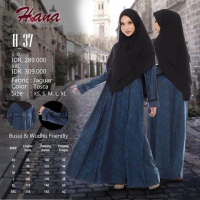 Baru Gamis Dress Muslimah Hana H 37 H37 Gamis Tosca Jacquard Premium