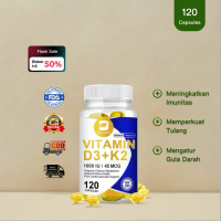 BEWORTHS 120PC Vitamin D3K2 Gigi vitamin d3 1000 iu untuk tulang Penopang Rangka & Jantung Menyerap