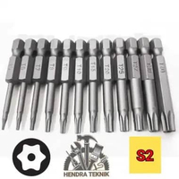 OBENG TORX SET BAJA S2 MATA OBENG BINTANG SET 12PCS PANJANG 50MM
