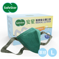 【安星】醫療級3D立體口罩 軍綠50入盒裝 L(MIT台灣設計製造)
