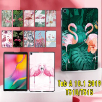Tablet Case for Samsung Galaxy Tab A 10.1 2019 T510/T515 Flamingo Pattern Plastic Hard Back Shell Cover for Tab A 10.1 inch 2019