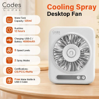 充電式高速渦輪座枱噴霧風扇推薦｜座枱風扇｜冰感噴霧｜125ml水箱｜桌面風扇｜迷你風扇｜便攜風扇｜靜音風扇【香港行貨】 白色