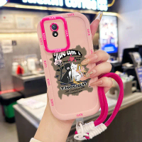 Casing Hp untuk VIVO Y02 Y02A Y02T Y11 2023 Case Casing Kucing yang lucu Pola Puff tali gantung kasu