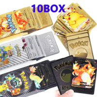 55Pcs/Box Pokemon Card German French Spanish English MAX Vstar GX Color  Energy Card Pikachu Rare Collection Battle Trainer Gifts