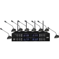 MICWL Wireless Radio Digital 8 Desktop Conference Meeting Room Microphone System - Two years of Guarantee