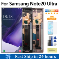 New AMOLED Display For Samsung Galaxy Note20 Ultra 4G/5G LCD Display Touch Screen S-Pen fingerprint work Note20 Ultra Display