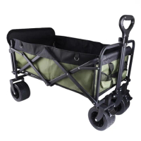 Outdoor Folding Wagon Trolley Large Capacity Heavy Duty Shopping Beach Pull Collapsible Folding Portable Utility Cart
