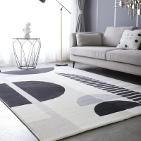 仿羊絨現代客廳地毯臥室滿鋪高級灰色幾何床邊毯輕奢極簡風地毯墊