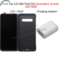 For LG V60 ThinQ 5G LCD Dual Screen Secondary Display With Frame Touch Screen Digitizer Assembly For LG V60 charging connector