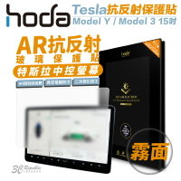 hoda 特斯拉 Tesla 霧面 防指紋 AR 抗反射 9h 玻璃貼 保護貼 螢幕貼 Model Y 3 15吋【299免運領券再享折扣】