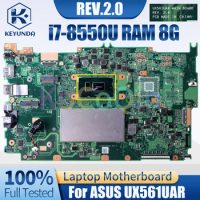 For ASUS UX561UAR Notebook Mainboard REV.2.0 SR3LC i7-8550U RAM 8G Laptop Motherboard Test