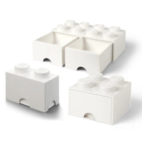 【Room Copenhagen】Storage Brick 2+Brick Drawer4+8 knobs樂高積木抽屜組合-白色(樂高收納盒)