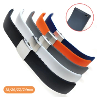 Soft Plain Silicone Watch Band 18/20/22/24mm Universal Quick Release Rubber Strap for Swatch for Omega Men Women Sport Bracelet
