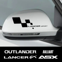 For Ralliart Lancer 10 X 9 Ex Outlander Asx 2pcs Car Rearview Mirror Stickers Diy Car Styling Decoration Accessories