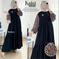 [ORIGINAL MOELA] MIDI DRESS RAYON TWILL COTTON PREMIUM LD 110 KANCING DEPAN KAISI MIDI