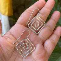 Kusuma Silver Anting Earrings Silver Perak Bali Kawat kotak Nyamuk Kawat asli 925 Wanita Unik