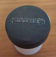 Vintage Mentholatum Milk Glass Medicine Jar with Metal Embossed Lid
