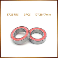 Free shipping 6PCS 17287-2RS 17*28*7mm 17x28x7mm 17287 2RS 17287RS MR17287 bike wheels bottom bracket repair bearing