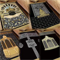 Thảm Cầu Nguyện Kiswah, Dành Cho Người Lớn, Họa Tiết Kaaba Sang Trọng Tuyệt Vời, 100% Thảm Nhung Chố