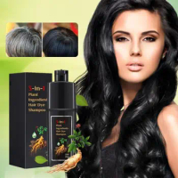 210ml Black Hair Dye Shampoo Easy to Use 3 In 1 Herbal Shampoo Long Lasting Gray Hair Permanent Grey Hair Nourishing Dye Shampoo