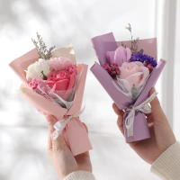 Bunga Tiruan Sabun Bunga Mawar Bunga Buatan Tangan Sejambak Kecil Mini Carnation Bunga Abadi Hadiah 