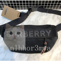 【Amia二手】BURBERRY 黑色尼龍 LOGO 腰包 / 背包