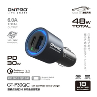 ONPRO GT-P30QC 超快速 雙孔 車充 PD + USB 車用 充電器 PD 車充 PD30W+QC18W【APP下單8%點數回饋】