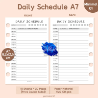 Gocreation17 Kertas Planner Isi Binder Daily Schedule Simple Minimalis A7