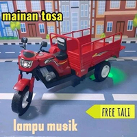 Mainan Motor Roda Tiga Bak Angkut Anak | Motor Tossa Mini Mainan Pickup Cargo merah