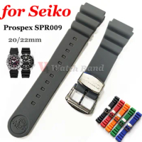 Watch Strap for Seiko Prospex Series SPR009 Replacement Waterproof Diving 20mm 22mm Silicone Watch Band Steel LogoRing Buckle