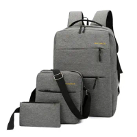3Pcs USB Charging Port Nature Hike Bag Outdoor Backpack Large Capacity Backpack Climbing School Travel Nylon Laptop Backpack
