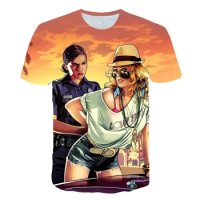 Grand Theft Auto GTA5 T-shirts 3D Print 2024 New Driver Graphic Tee Short Sleeve Unisex Men Women Shirt Casual Loose Fashion Top