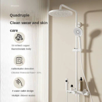 New Shower Head Set Bathroom Faucet Sanitary Household White Filter Skin Beauty Shower System Copper Black Bath Mixer Tap