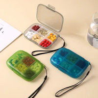 6 Grids Plastic Pill Box Portable Small Weekly Medicine Holder Storage Organizer Container Case With String For Travel Home