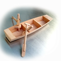 兒童玩具小號木質小船 一帆風順小漁船船模 木制打漁船模型小木船
