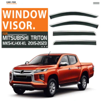 For Mitsubishi Triton 2006-2023 Plastic Window Visor Vent Shades Sun Rain Deflector Guard For Mitsubishi Triton 2006-2023