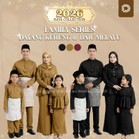 DESINCE Family Sedondon Baju Raya 2026 Baju Melayu Cekak Musang Baju Kurung Peplum Set Kids Keluarga
