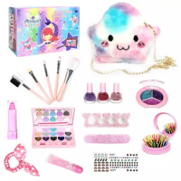 Kids Makeup Kit Simulation Cosmetics Set Pretend Makeup Girls Toys Fake Make Up Toys for Little Girls Birthday Gift