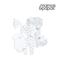 【Mamas &amp; Papas】象拔拔-連身衣/包屁衣5件組(3種尺寸可選)