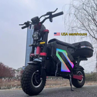 USA Stock Free Shipping E Scooters 72V 10000W 50Ah Dual Motor 14 Inch Off Road Long Range Fat Tire Electric Scooter For Adults