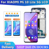 AAA Quality Display For Xiaomi Mi 10 Lite 5G Lcd Display Touch Screen Digitizer Assambly For Xiaomi mi10 lite M2002J9G LCD