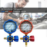 Refrigerant Manifold Pressure Gauge R134a/R410//R22/R404A Car Air Conditioning Repair Tool H/L 500psi/800psi with Visual Mirror